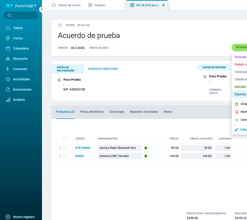 01 integracion RAYNET+FAACIL