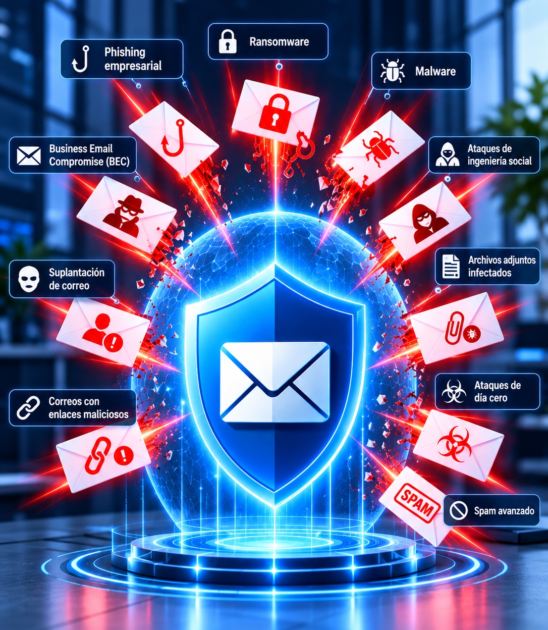 escudo contra amenazas de correo